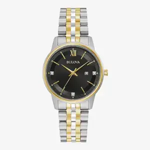 Bulova-Ladies'-Classic-Diamond-Two-Tone-3-Hand-Vintage