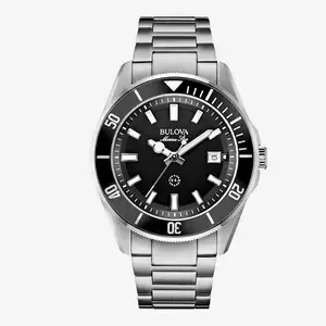 Bulova-vintage-Men's-Marine-Star-'Series-B'-Stainless-Steel-3-Hand-Calendar-Quartz-Watch,-Black-Dial-Style-98B203-Hand-Calendar-Quartz-Watch,-Black-Dial-Style-98B203