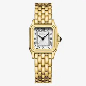 CHEETAH-Gold-Watches-for-Women-with-Small-Vintage-Bracelet-Rectangular-Case-Roman-Dial