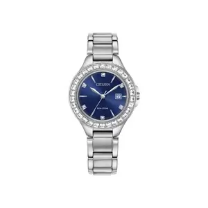 Citizen Womens Eco-Drive Dress Classic Crystal Watch in Stainless Steel