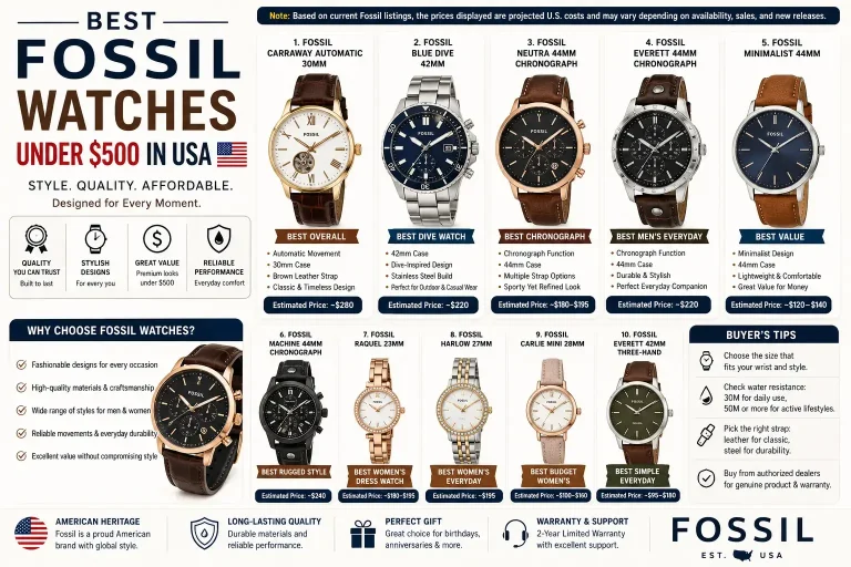 Best Fossil Watches Under $500 in USA (2026)